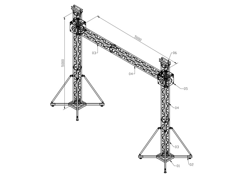 LED Screen Support Truss 5mx5m